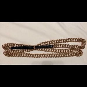 Authentic Prada double wrap gold chain belt